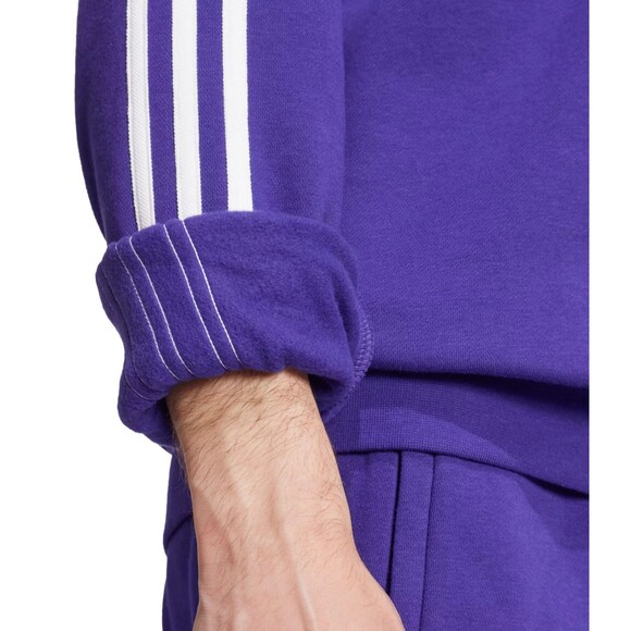 ADIDAS MEN'S ADICOLOR 3 STRIPE CREWNECK SWEATSHIRT PURPLE COLOR SIZE LARGE - Picture 4 of 4